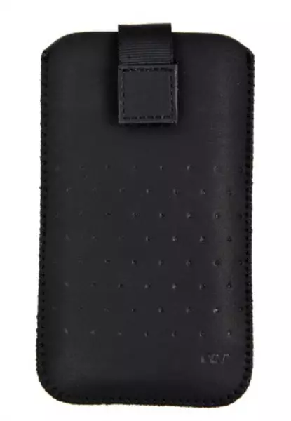 5,5 col Telefontok  - fekete tépőzáras-kihúzós tok (145x70x14)