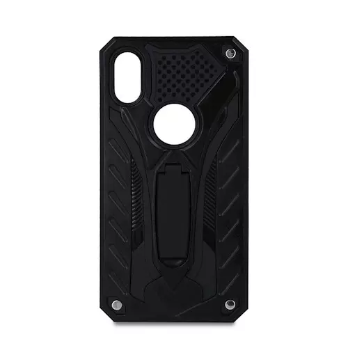 Telefontok Samsung Galaxy J6 2018  - Defender Stand  fekete ütésálló, kitámasztható hátlap tok