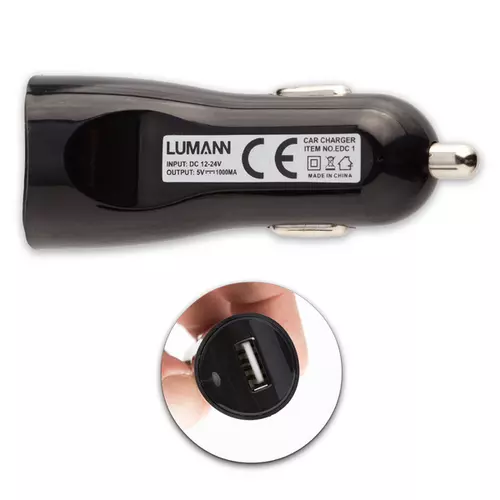 Usb autós töltő - Lumann 1A, fekete