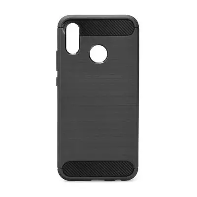 Huawei P20 Lite Telefontok - Forcell Carbon Fiber fekete szilikon tok