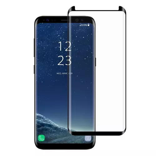 Samsung S8 Plus G955 üvegfólia- fekete Full Glue üvegfólia