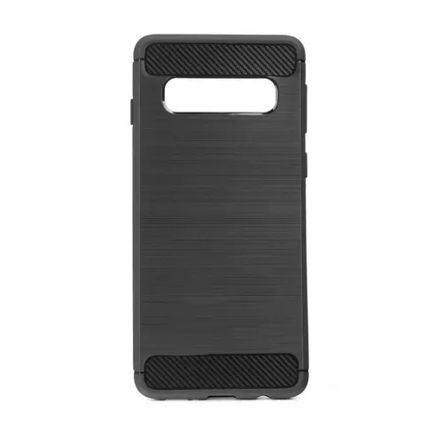 Samsung Galaxy S10 Telefontok - Forcell Carbon Fiber fekete szilikon tok