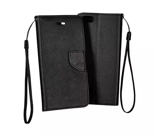 Telefontok Nokia 2.1 (2018) - FANCY fekete szilikon keretes könyvtok