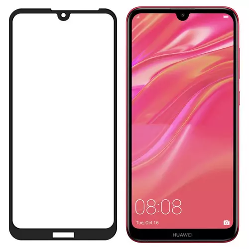 Huawei Y5 2019 / Honor 8S Üvegfólia  - Super kemény tokbarát fólia fekete kerettel