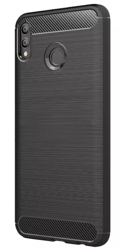 Huawei P Smart (2019) Telefontok - Carbon fiber szilikon hátlap - fekete