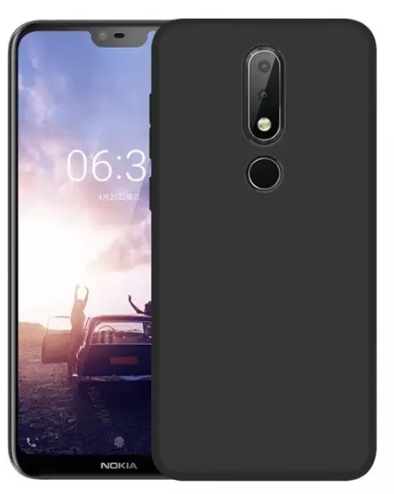 Nokia 5.1 Plus Telefontok - fekete szilikon tok