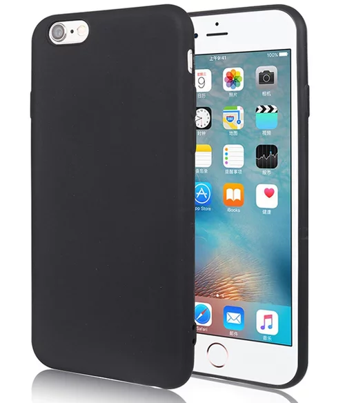 iPhone 7 / 8 Telefontok - matt fekete szilikon tok 