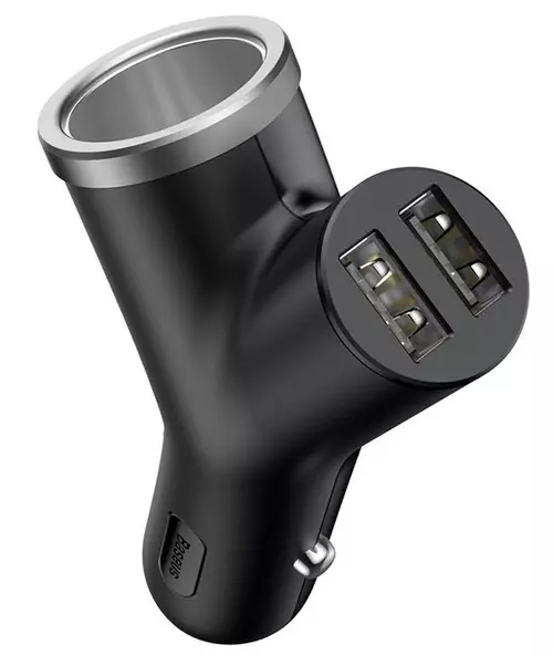 BASEUS BSC-C16N fekete Autós töltő - szivartöltő + kettős USB