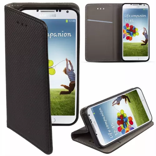 Alcatel 3 2019 Telefontok - fekete mágneses szilikon keretes könyvtok