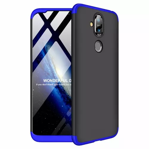 Nokia 8.1 Telefontok - GKK Protection 3In1 tok kék-fekete