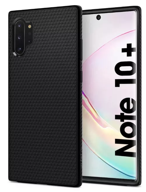 Telefontok Samsung Galaxy Note 10+ (Note 10 Plus) - Spigen Liquid Air fekete TPU hátlaptok