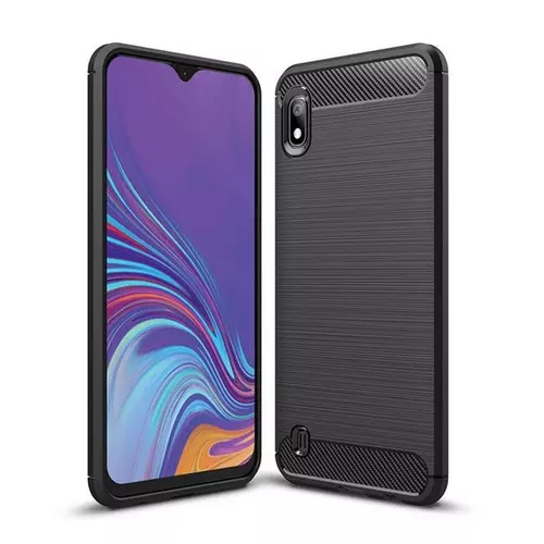 Samsung Galaxy A10e Telefontok - Forcell CARBON fekete szilikon tok
