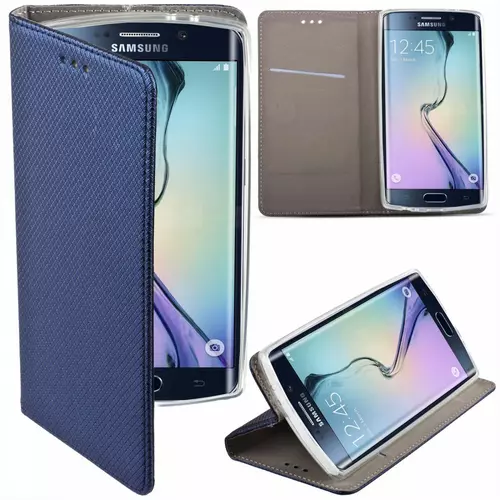 Xiaomi Mi A3 Telefontok - kék mágneses szilikon keretes könyvtok
