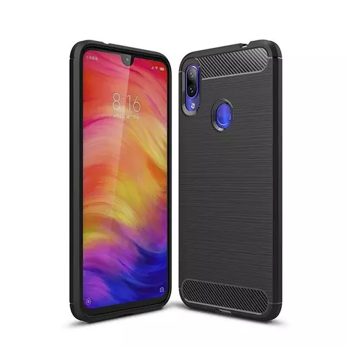 Xiaomi Redmi 7 Telefontok - Forcell Fiber Carbon fekete szilikon tok