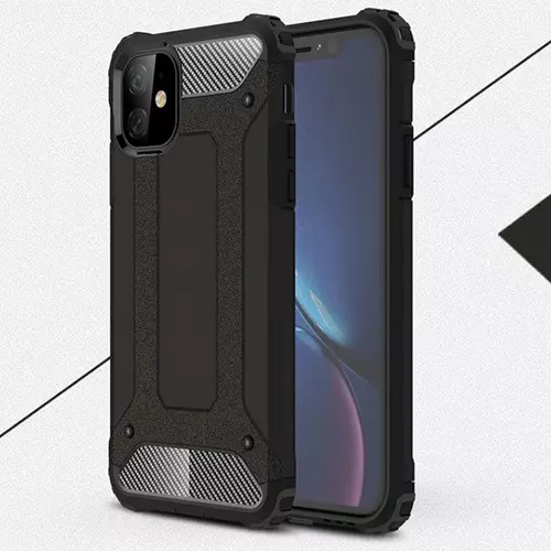 iPhone 11 Telefontok - Defender II fekete ütésálló hátlap tok