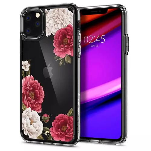 iPhone 11 PRO MAX Telefontok - SPIGEN CIEL átlátszó rózsa mintás hátlap tok