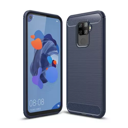 Huawei Mate 30 Lite Telefontok - kék Carbon szilikon telefon tok