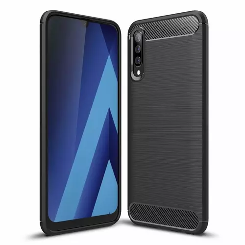 Samsung Galaxy A30s Telefontok - Forcell CARBON fekete szilikon tok