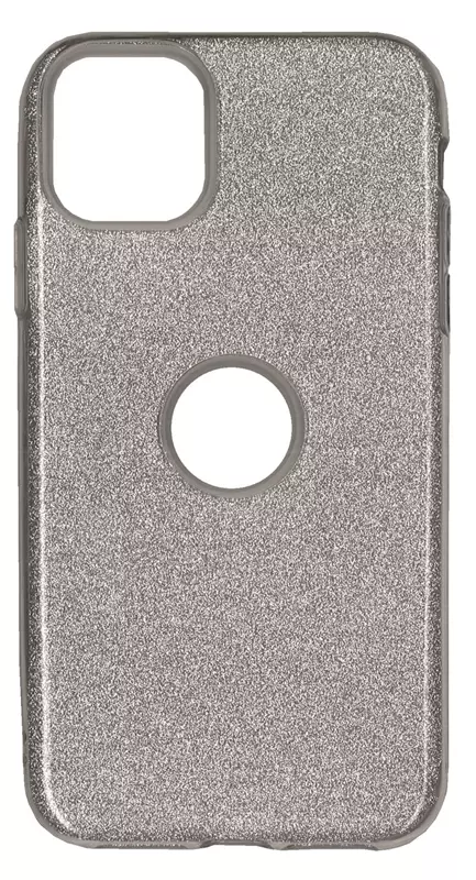 iPhone 11 Telefontok - Ezüst Shiny tok (Apple logónál kivágással)