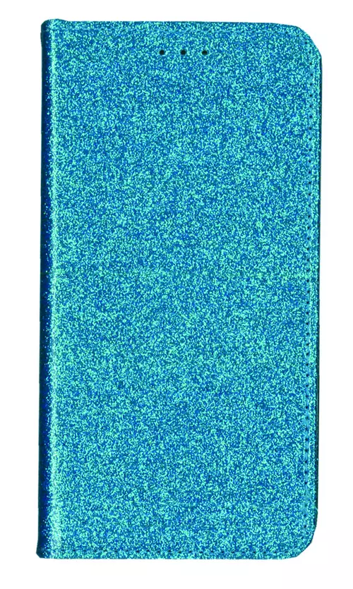 iPhone 11 PRO MAX Telefontok - kék Shiny mágneses szilikon keretes könyvtok