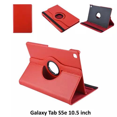 Samsung Galaxy Tab S5e 10.5 Tablettok (10.5 col) - piros fordítható műbőr tablet tok