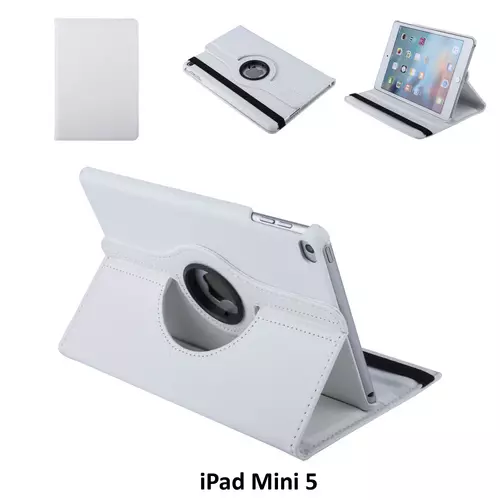 iPad Mini 4 (2015) / Mini 5 (2019) Tablettok - fehér fordítható műbőr tablet tok
