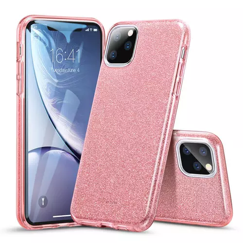 iPhone 11 PRO Telefontok - ESR MakeUp Glitter rose gold szilikon hátlap tok