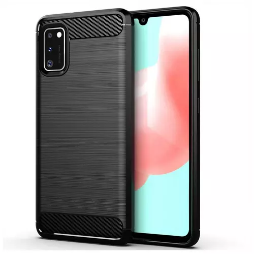 Samsung Galaxy A41 Telefontok - Forcell CARBON fekete szilikon tok