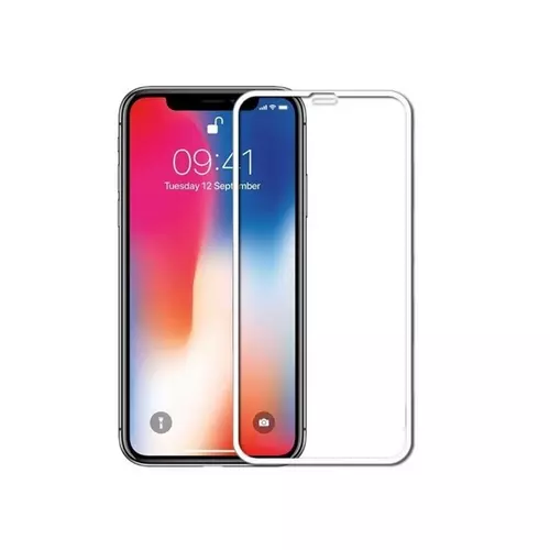 iPhone Xs Max  Üvegfólia- 5D Full glue üvegfólia fehér kerettel