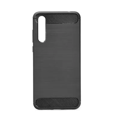 Huawei P20 Pro Telefontok - Forcell Carbon Fiber fekete szilikon tok