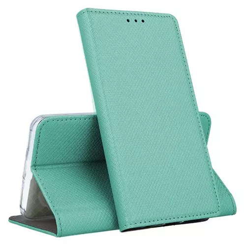Samsung Galaxy A21S Telefontok - menta mágneses szilikon keretes könyvtok