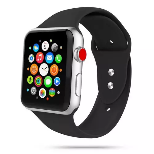 Okosóra szilikon szíj - Apple Watch Series 4/5/6/7/8/9/Ultra (42 / 44 / 45 / 49 mm) - TECH-PROTECT SOFTBAND Fekete szilikon szíj