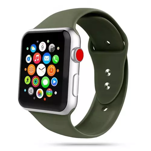 Okosóra szilikon szíj - Apple Watch Series 1/2/3 (38mm-40mm) - TECH-PROTECT SOFTBAND Katonai zöld szilikon szíj