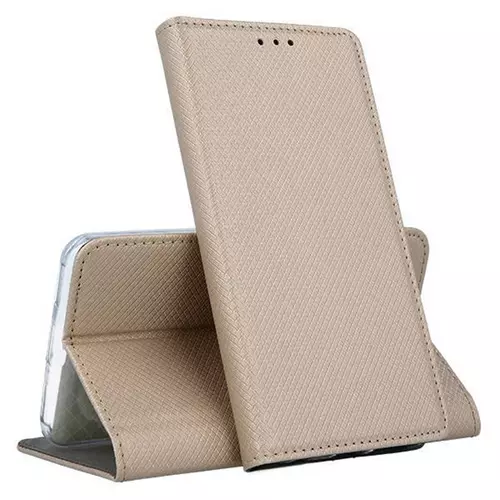 Xiaomi Redmi Note 9 Pro Telefontok - arany mágneses szilikon keretes könyvtok