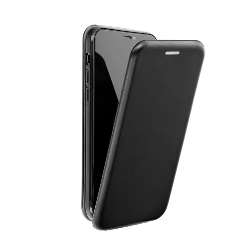 iPhone 12 Pro Max Telefontok - Lefelé nyíló mágneses Elegance Flexi Fliptok fekete