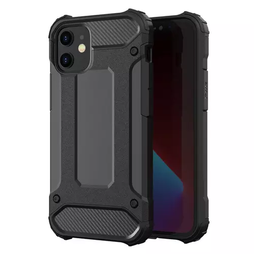 iPhone 12 Pro Max Telefontok - Defender II fekete ütésálló hátlap tok