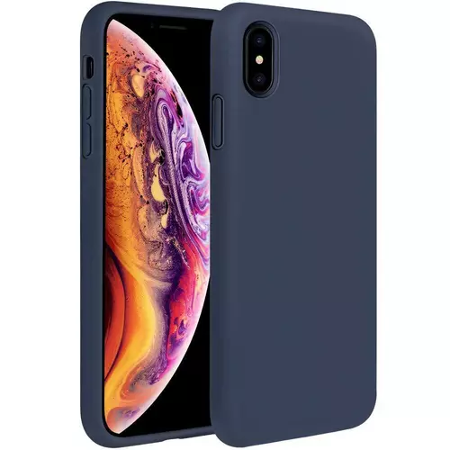 iPhone XS Max Telefontok - sötétkék szilikon tok