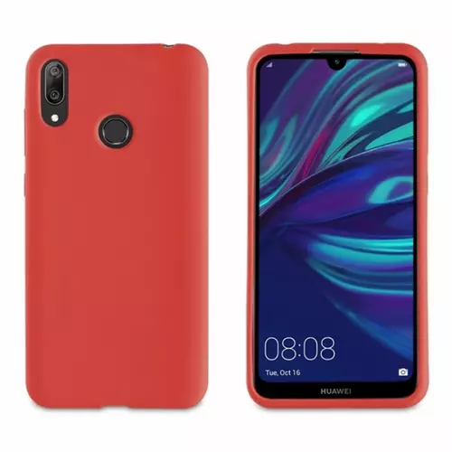 Huawei Y7 2019 Telefontok - piros szilikon tok