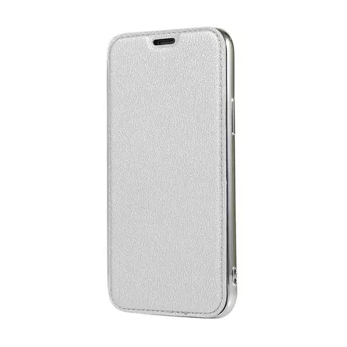 Telefontok Samsung Galaxy A12 - ezüst-átlátszó könyvtok