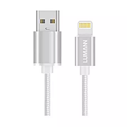 Adatkábel: Lumann - Lightning / USB ezüst adatkábel 1m