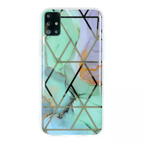Samsung Galaxy M51 Telefontok - COSMO Marble d3 - Színes mintás műanyag hátlap tok, szilikon kerettel