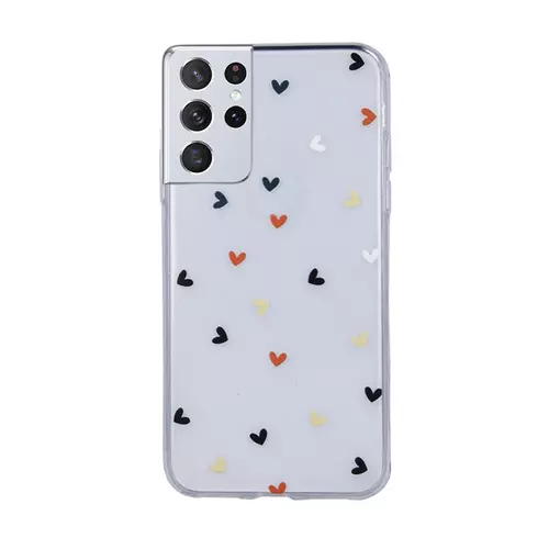 Samsung Galaxy S21 Ultra Telefontok - Trendy Love Time3, mintás átlátszó szilikon tok