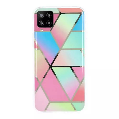 Samsung Galaxy A42 5G Telefontok - COSMO Marble d4 - Színes mintás műanyag hátlap tok, szilikon kerettel