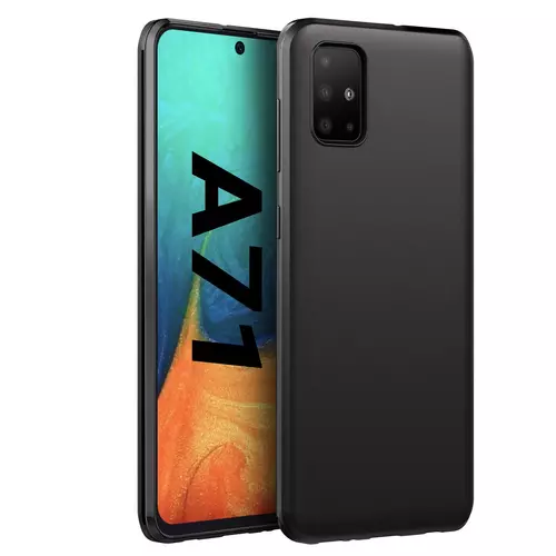 Samsung Galaxy A71 Telefontok - fekete szilikon tok