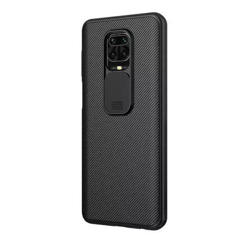 Xiaomi Redmi Note 9 Pro Telefontok - Nillkin csúsztatható kameravédős fekete hátlap tok