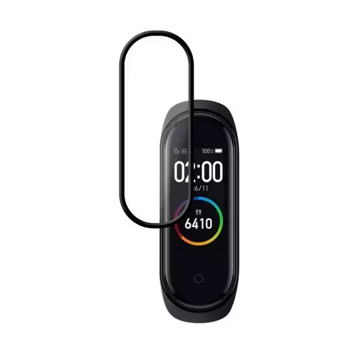 Okosóra fólia Xiaomi Mi Band 3/ Mi Band 4 - kijelzővédő fólia, fekete kerettel