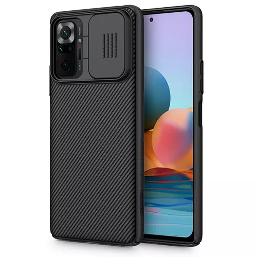 Xiaomi Redmi Note 10 Pro / Note 10 Pro Max Telefontok - Nillkin csúsztatható kameravédős fekete hátlap tok
