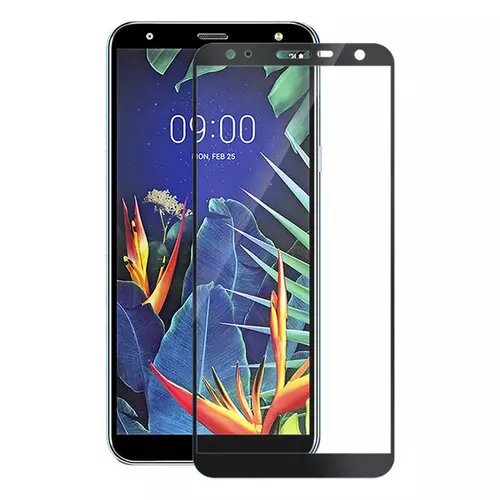 LG K40 Üvegfólia- fekete tokbarát Slim 3D üvegfólia