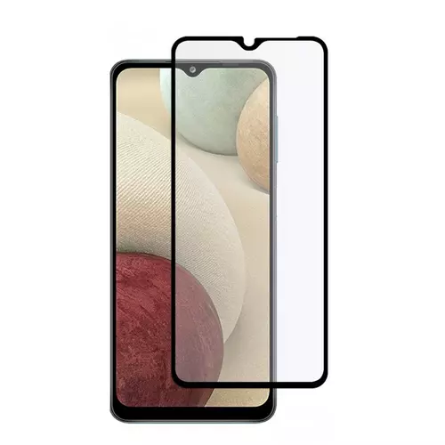 Samsung Galaxy A12 üvegfólia - fekete tokbarát Slim 3D üvegfólia