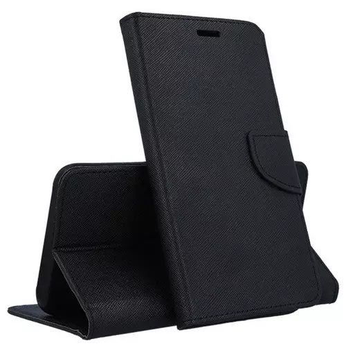 Samsung S10 Telefontok - FANCY fekete szilikon keretes könyvtok